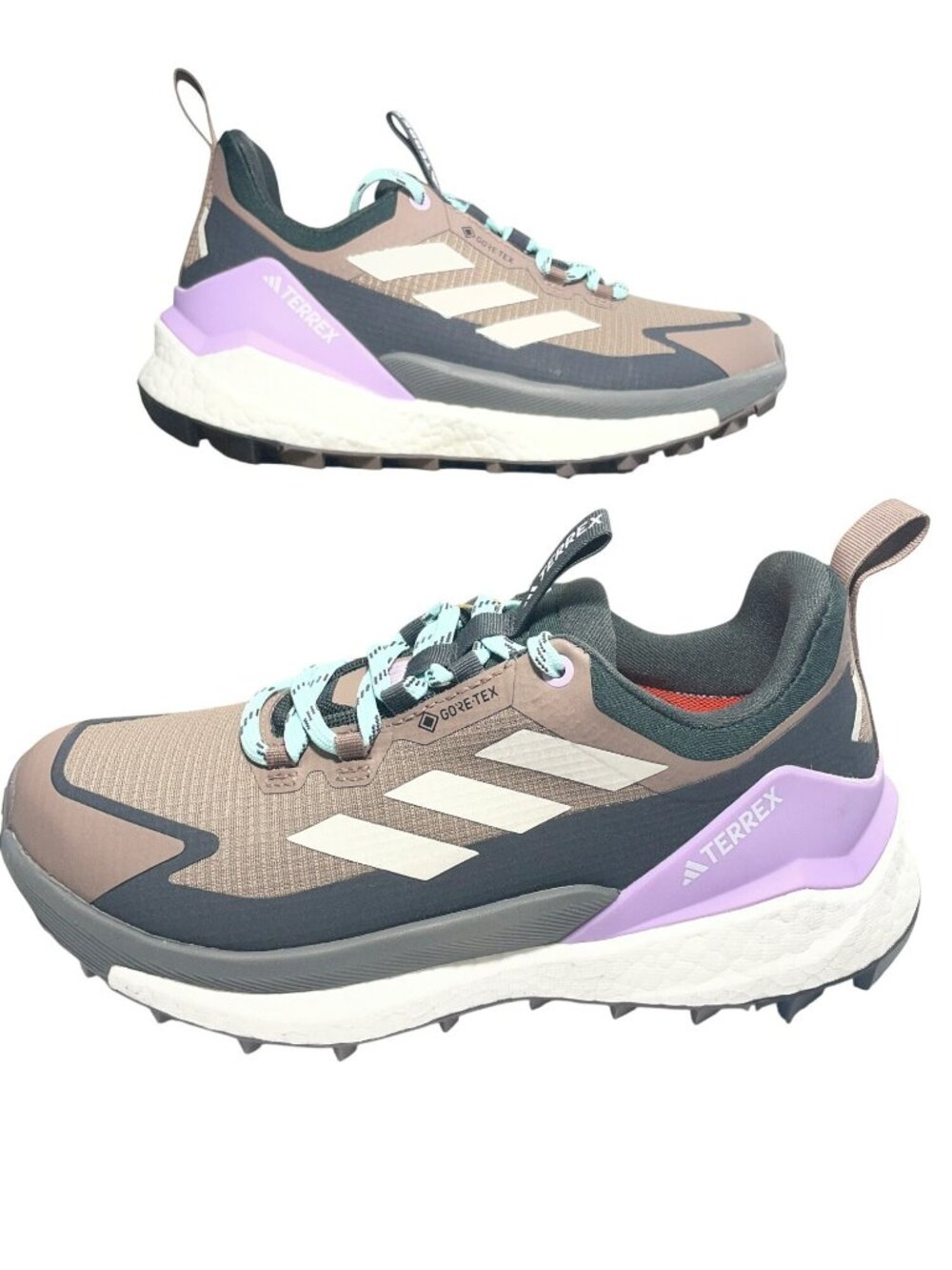 Adidas Terrex Free Hiker 2 Low GT Hiking Shoes 6 Gore-Tex Brown Purple Wmns Sz 6